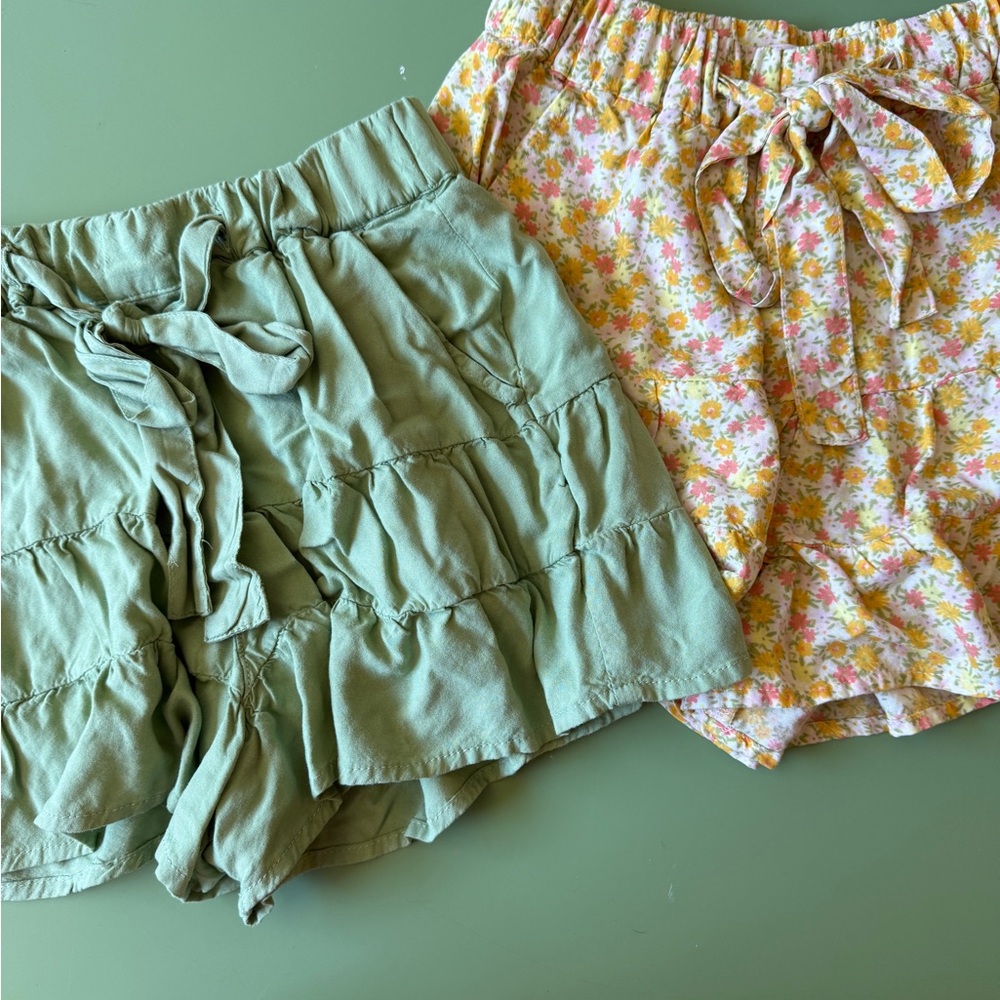 SO Green and Floral Kids Shorts Set